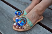 Kožené ručne vyrábané bohosandálky - Ocean