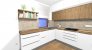 Grafický návrh kuchyne spojenej s obývačkou