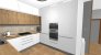 Grafický návrh kuchyne spojenej s obývačkou